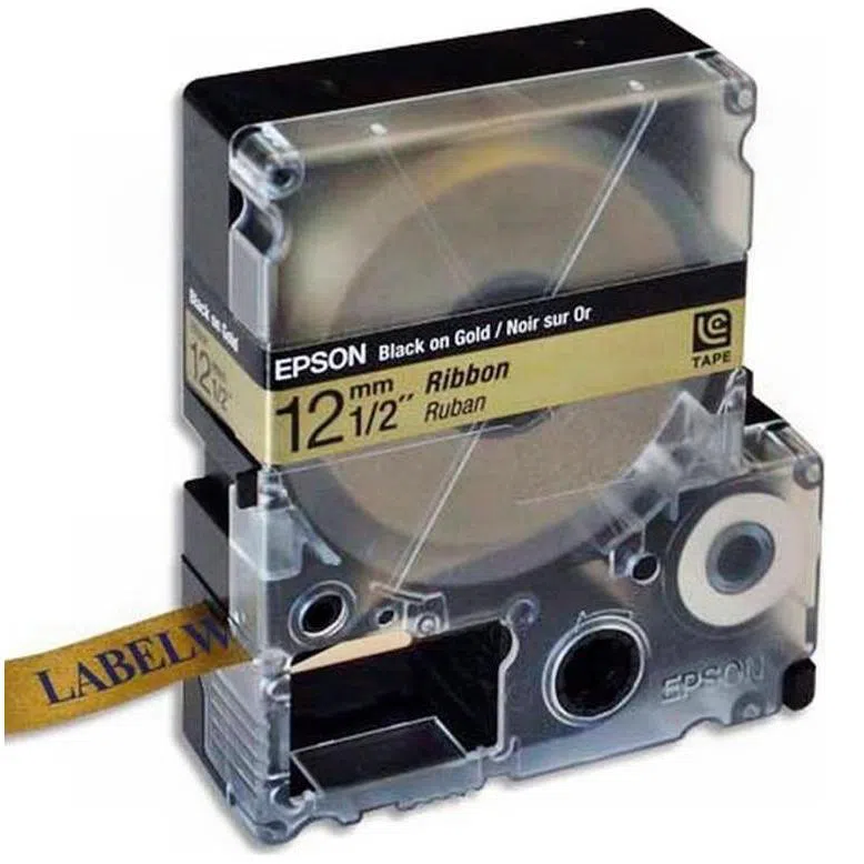 Tape Cartridge EPSON LK4KBK; 12mm/5m Satin Ribbon, Black/Gold, C53S654001 2