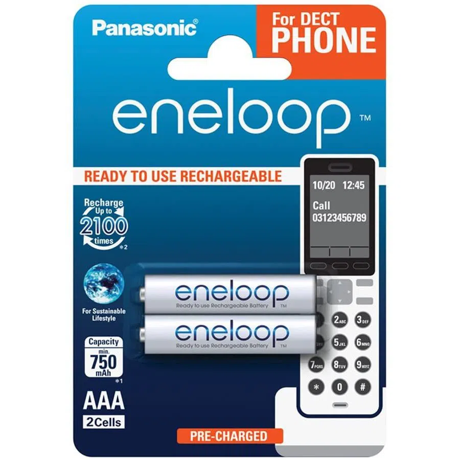 Аккумуляторы Panasonic BK-4MCCE, AAA, 750мА·ч, 2шт.