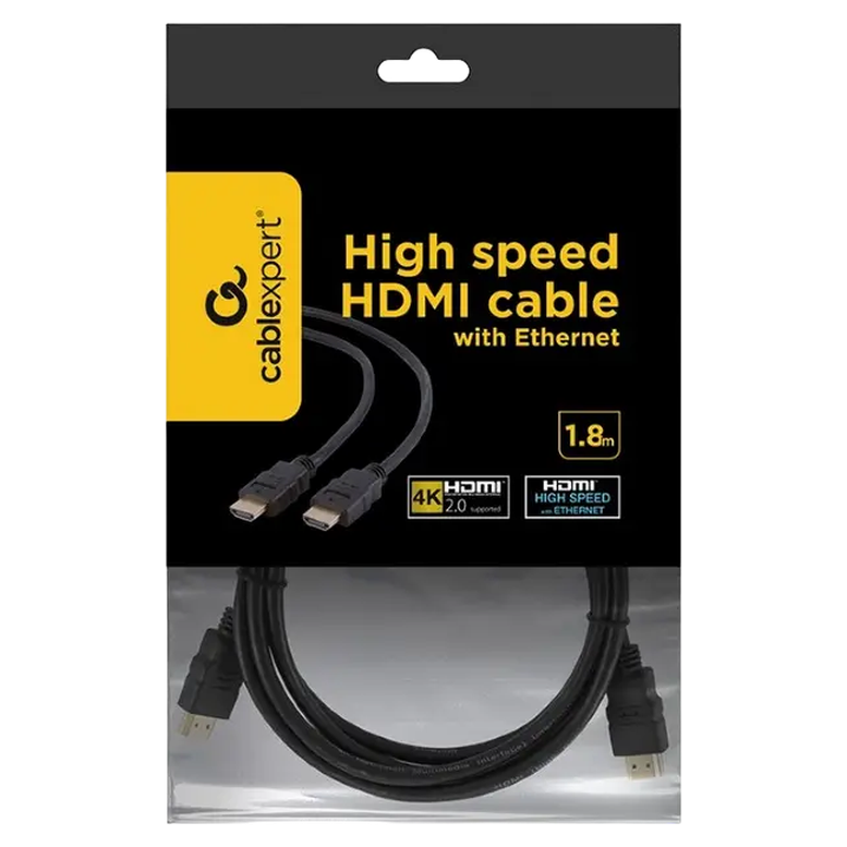 Видеокабель Cablexpert CC-HDMI4-6, HDMI to HDMI, 1.8 м, Черный 4