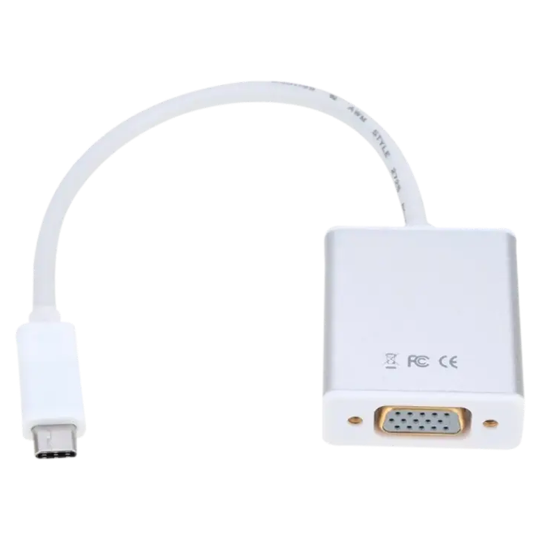 Адаптер APC Electronic APC-631006, USB-C to VGA, 0.15 м, Белый