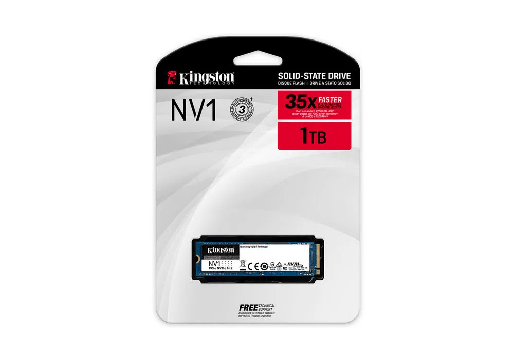 .M.2 NVMe SSD 1.0TB Kingston NV1 [PCIe 3.0 x4, R/W:2100/1700MB/s, 240TBW, 3D-NAND TLC] 2