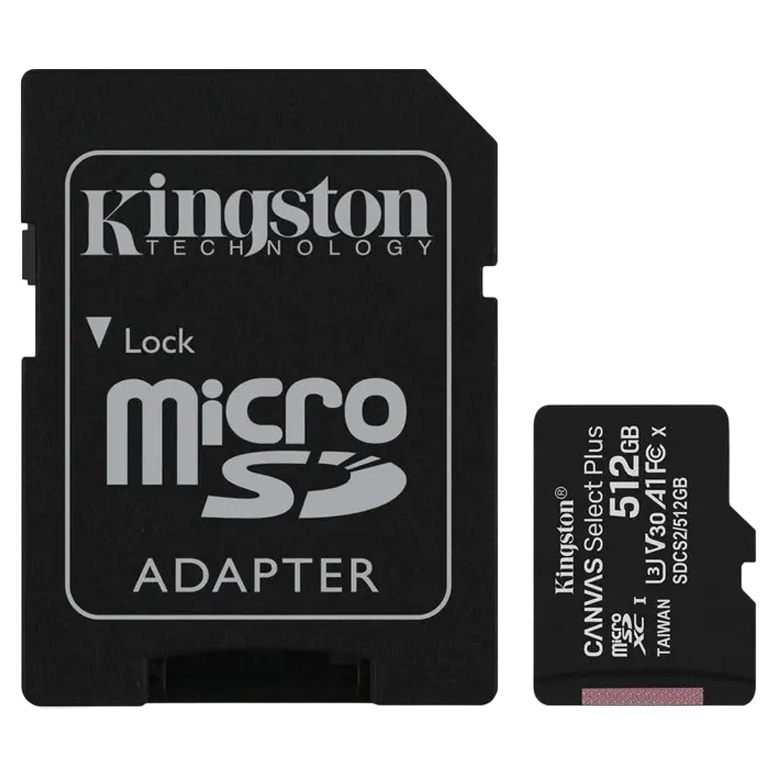 Сard de memorie Kingston Canvas Select Plus, 512 GB, Black