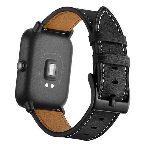 Ремешок кожаный 20mm Black 2