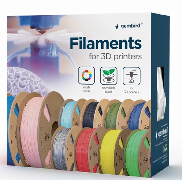 Filament pentru imprimare 3D Gembird 3DP-PLA+1.75-02-BK, Black 2