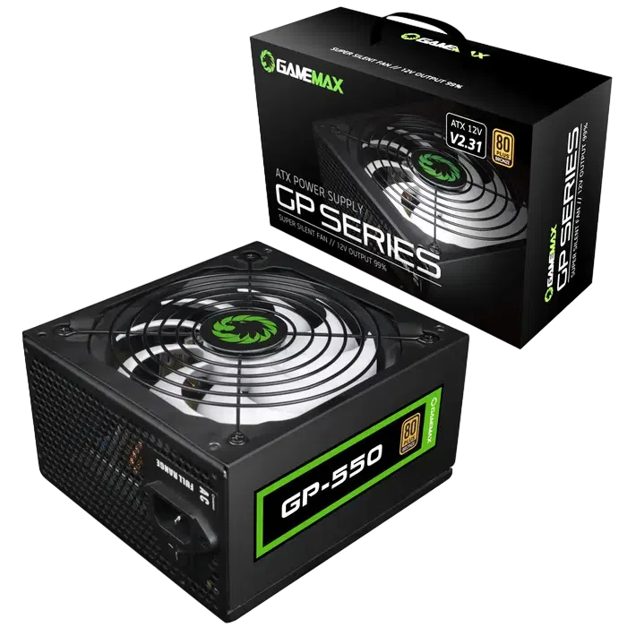 Блок питания для компьютеров Gamemax GP-550, 550 Вт, Черный 12