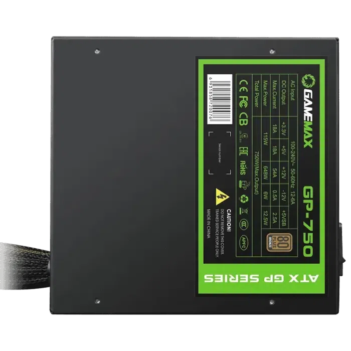 Блок питания для компьютеров Gamemax GP-750, 750 Вт, Черный 5