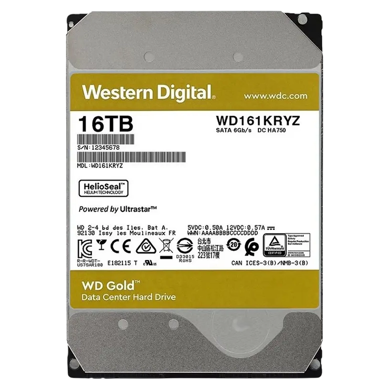 Unitate HDD Western Digital Enterprise Class Gold WD161KRYZ, 16TB, 3.5"