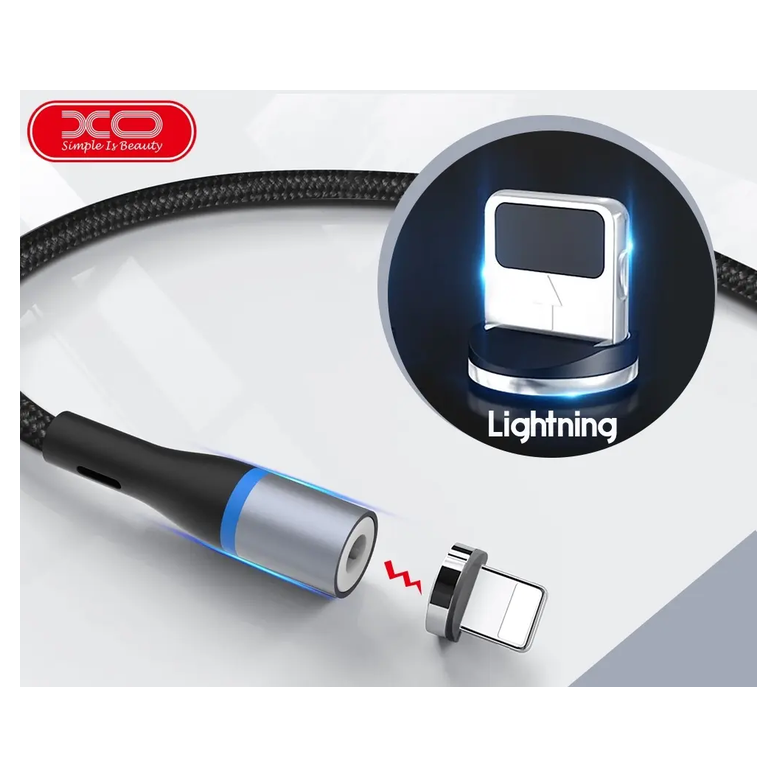 Кабель XO NB125, USB-A to Lightning, 1 м, Черный 2