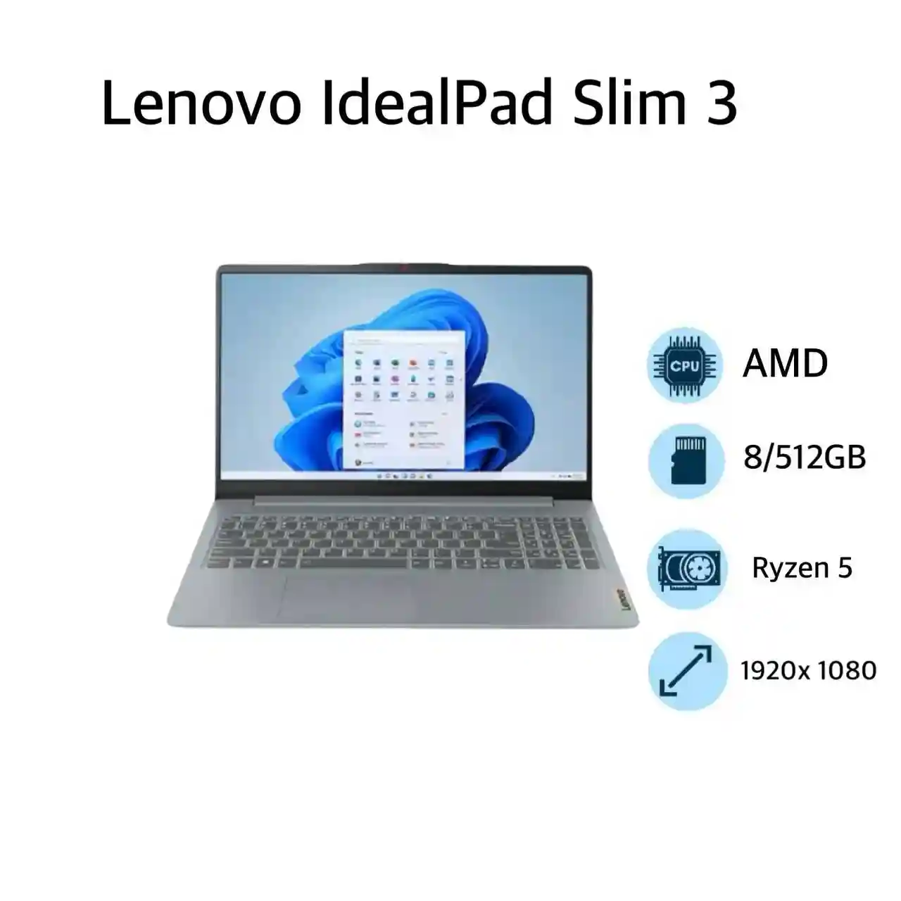 Lenovo IdeaPad Slim 3 15AMN8 Ryzen 5 7520U/ 8 ГБ/ 512 ГБ