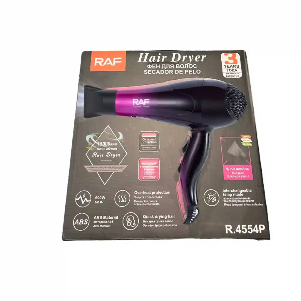 Raf Hair Dryer R.4554P, 900W, Purple
