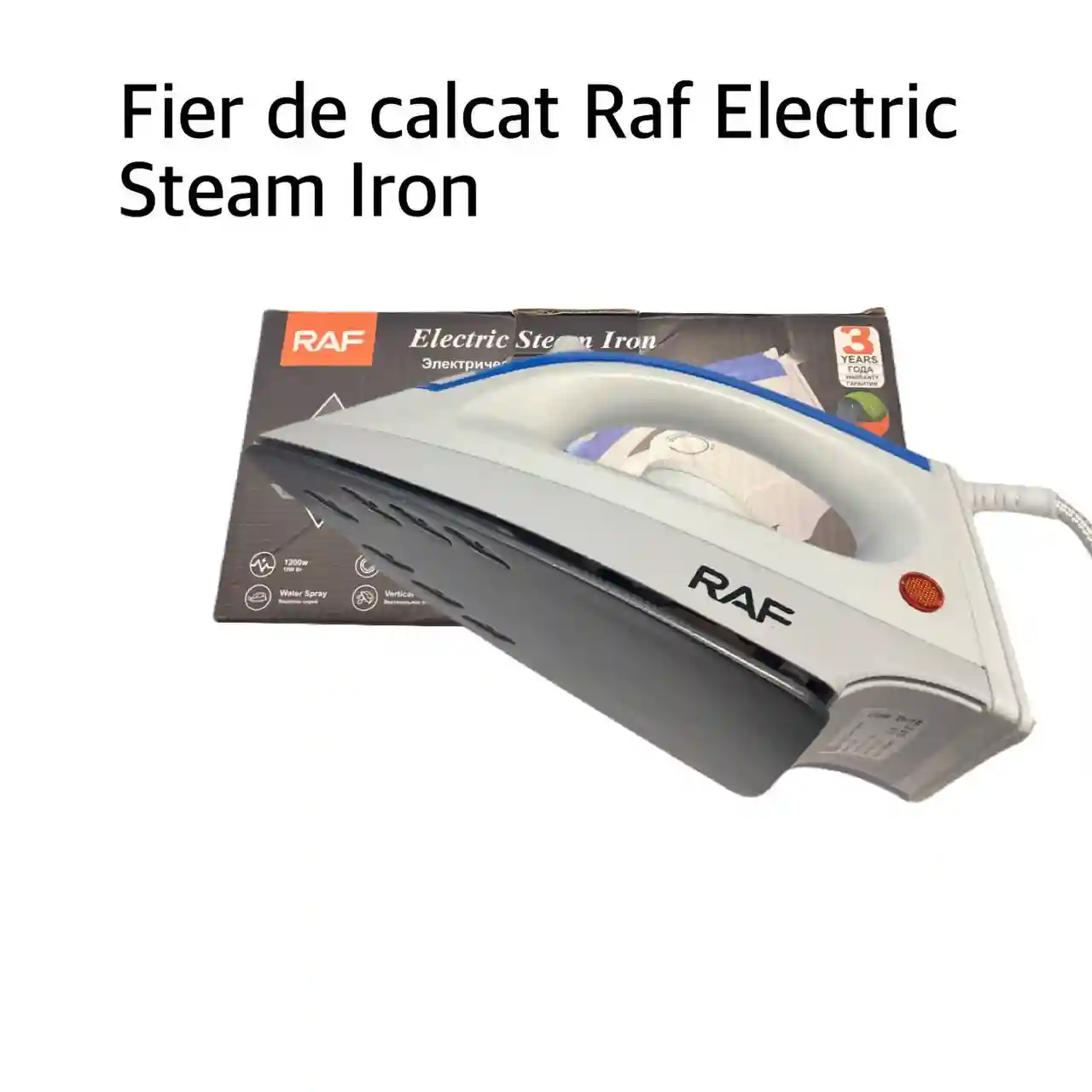 Raf Electric Steam Iron R.1808B, 1200W, White