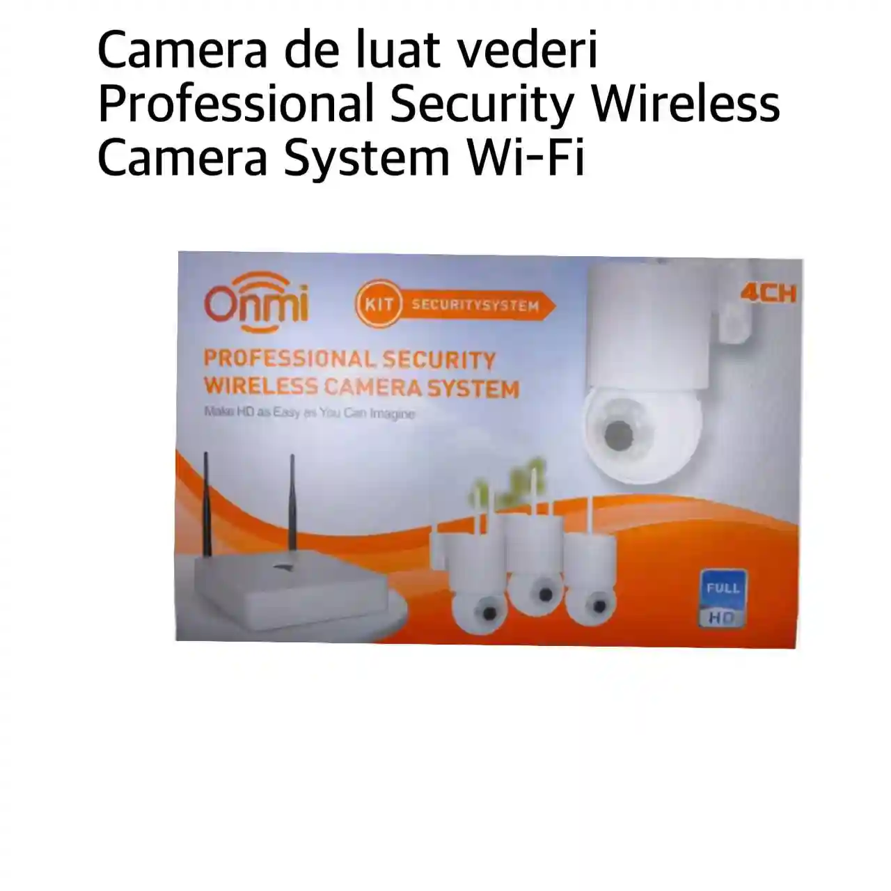 CCTV Camera System 4CH WIFI NVR Kit Wireless 2MP 1080P, White