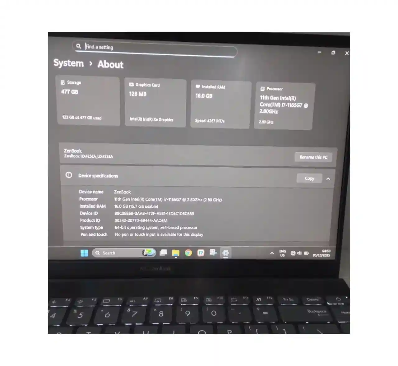 ASUS ZenBook 14 Ultra-Slim Laptop 14” FHD NanoEdge Bezel Display, Intel Core i7-1165G7, NVIDIA MX450, 16GB RAM, 512GB SSD, ScreenPad 2.0, Thunderbolt 4, Windows 10 Pro, Pine Grey, UX435EG-XH74