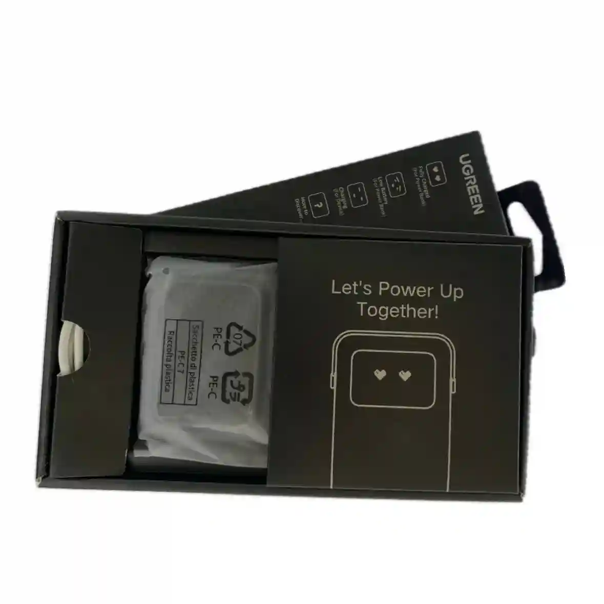 UGREEN Power Bank Uno Series 10000mAh, 30W, with Built-in USB-C Cable, Space Gray