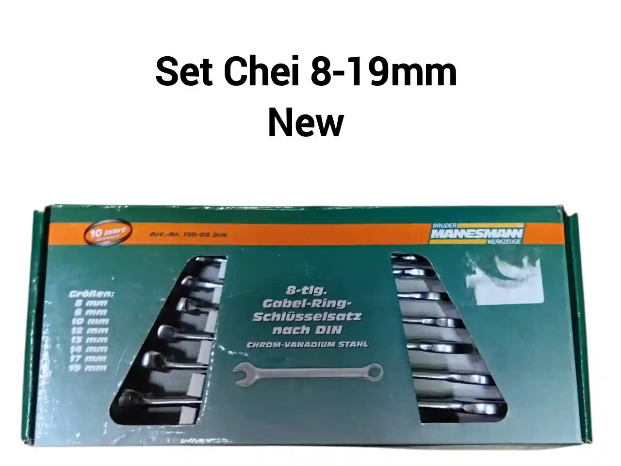 Set chei combinate furcă și clichet, 8 piese.