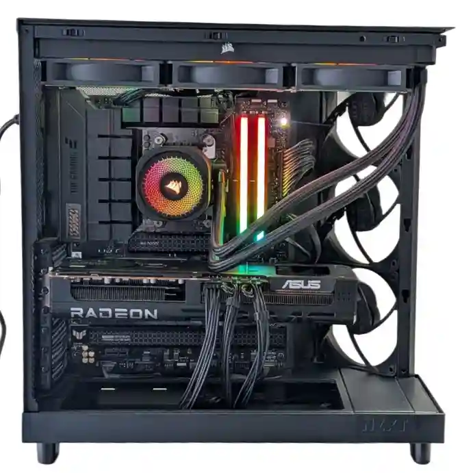 Gaming PC AMD Ryzen7 9700X, Radeon RX 9070XT 16G, 1TB NVME SSD, 32GB DDR5 RAM , 850W GOLD PSU ,360MM AIO liquid cooler , MSI B650M , Windows 11 Home, WIFI,
