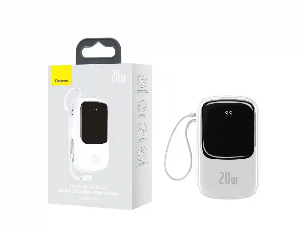 Baseus Power Bank Qpow Pro 10000mAh, 20W PD with cable Type-C