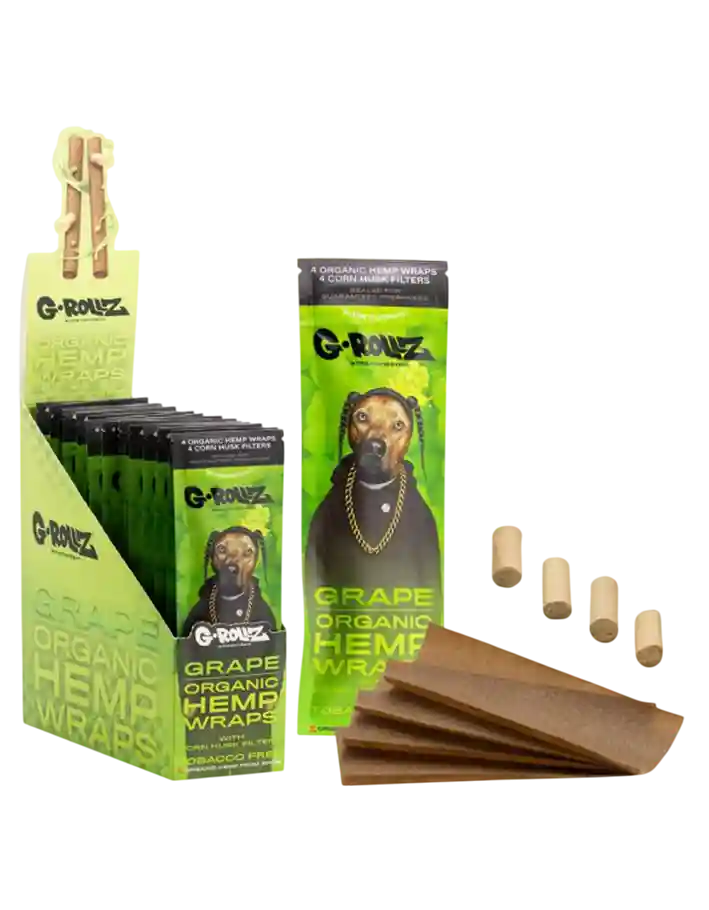 4x Grape Flavoured Hemp Wraps + Corn Husk Tips – ‘Rap