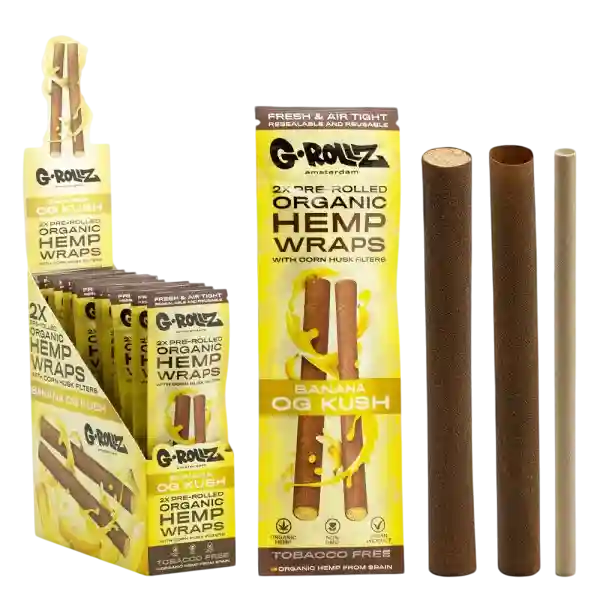 2x Banana OG Kush Pre-Rolled Hemp Wraps