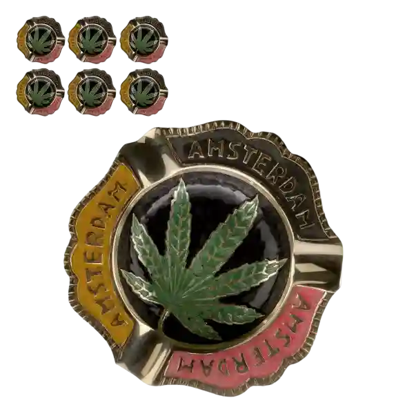 Leaf Metal Ashtray Mixed colors with leaf Logo