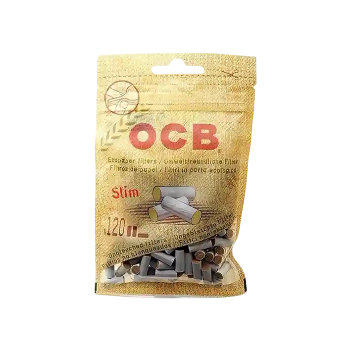 Filtre pentru țigări OCB SLIM 15mm, Ø 6mm 120шт + 1 OCB ORANGE BOOKLET