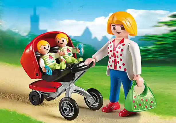 Конструктор Playmobil PM5573 Мама с коляской для близнецов