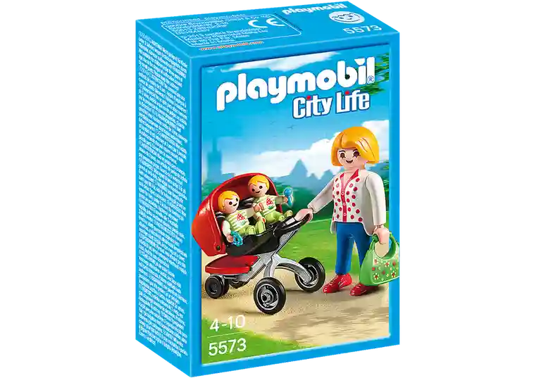 Конструктор Playmobil PM5573 Мама с коляской для близнецов