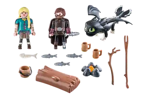 Фигурка героя Playmobil Dragons: Hiccup Astrid and Dragon
