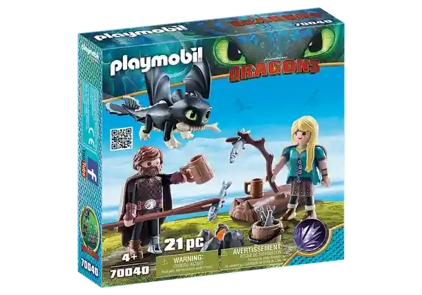 Фигурка героя Playmobil Dragons: Hiccup Astrid and Dragon