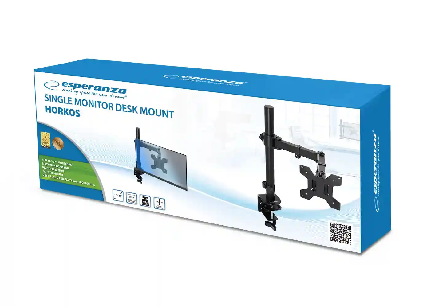 Arm for 1 monitor 10"-27"