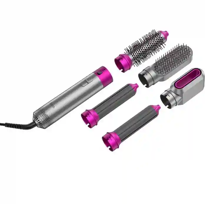 Hoco DAR41 Cool 5-в-1 расческа для обогрева воздуха (ЕС) розово-красный