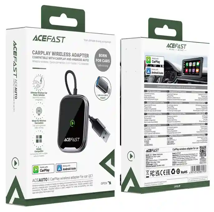 Adaptor pentru Masina AceFast QC1 CarPlay wireless