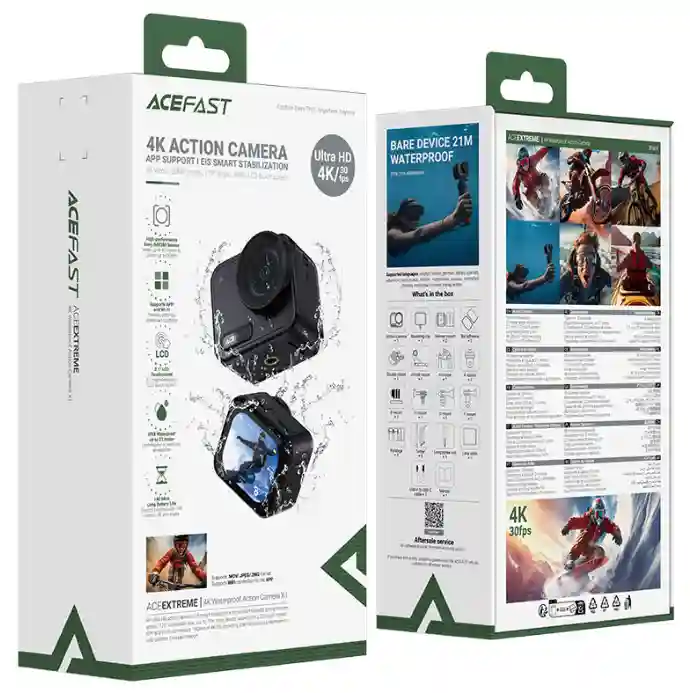 Водонепроницаемая экшн-камера AceFast X1 4K, черная