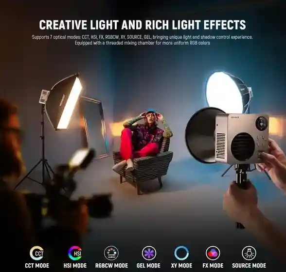 Neewer HB80C - lumină RGBWW 80 W cu încărcător PD 100 W 2