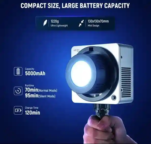 Neewer HB80C - lumină RGBWW 80 W cu încărcător PD 100 W 3