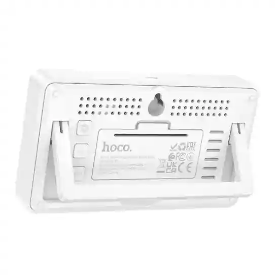 HX42 Электронный настольный будильник с термометром и гигрометром – белый