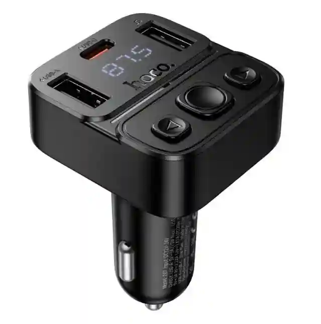 Автомобильный адаптер Hoco E87 Delta 35W(1A1C) car BT FM transmitter black