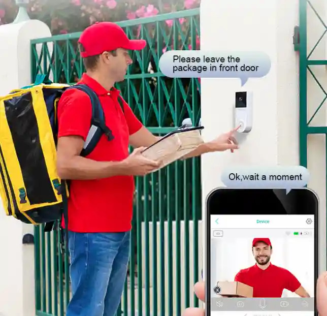 Ubox Умный домашний 1080P видеотелефон 2 Мп беспроводной Wi-Fi кольцевой дверной звонок 2 батареи Резервное копирование 1080P беспроводной дверной звонок камера