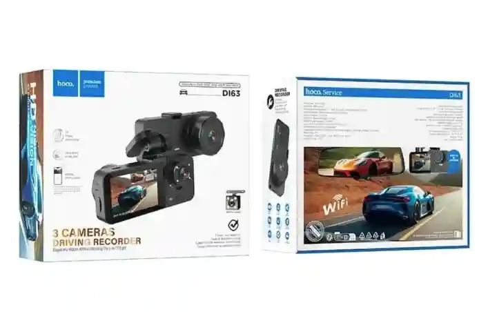 Видеорегистратор Hoco DI63 Universe с тремя экранами одновременно (версия Wi-Fi), черный