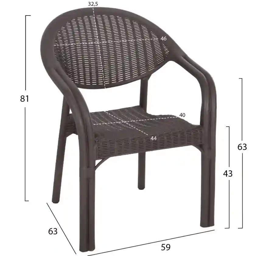 Scaun din plastic BAMBO Maro