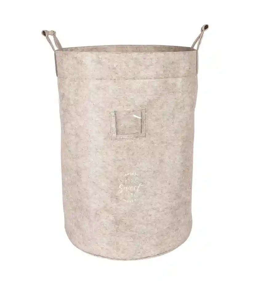 Корзина из фетра с деревянными ручками Бежевый