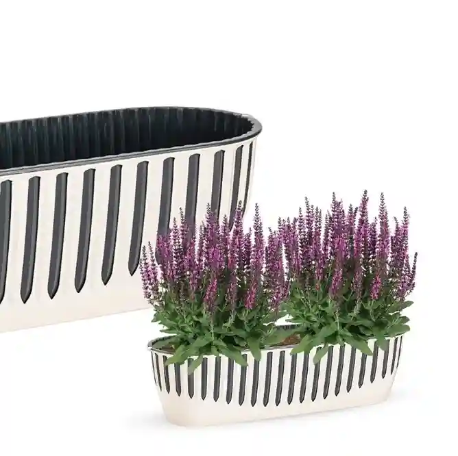 Ghiveci pentru balcon PIANO nr 1 (set 2 in 1) Alb