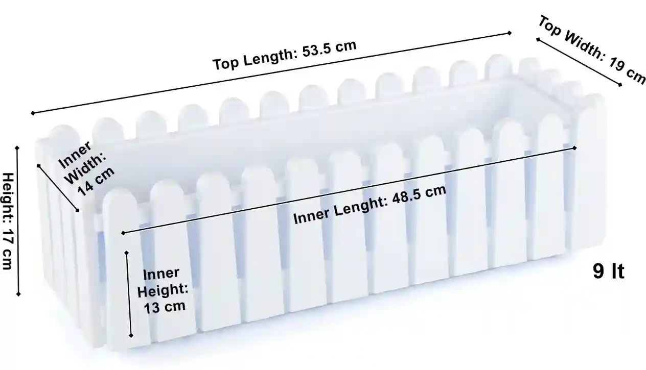 Ghiveci pentru balcon ISTANBUL nr 2 cu separator de drenare apa Alb