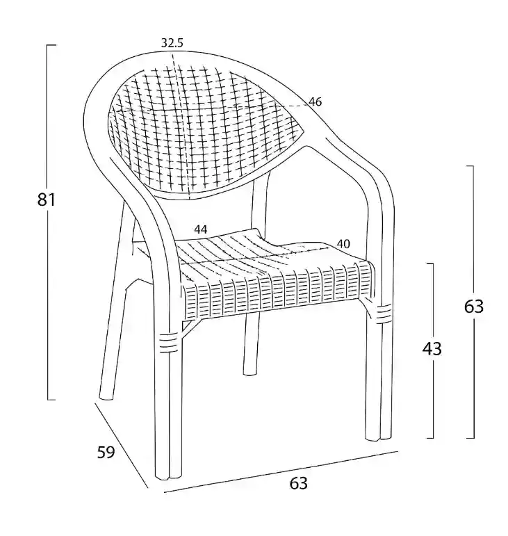 Scaun din plastic BAMBO Cappuccino