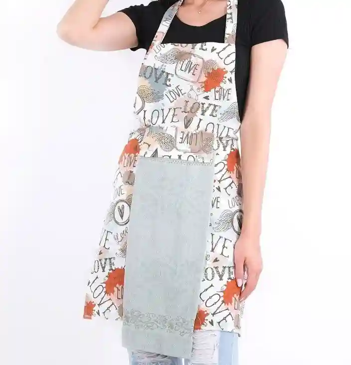 Кухонный фартук Love Natural с серым полотенцем