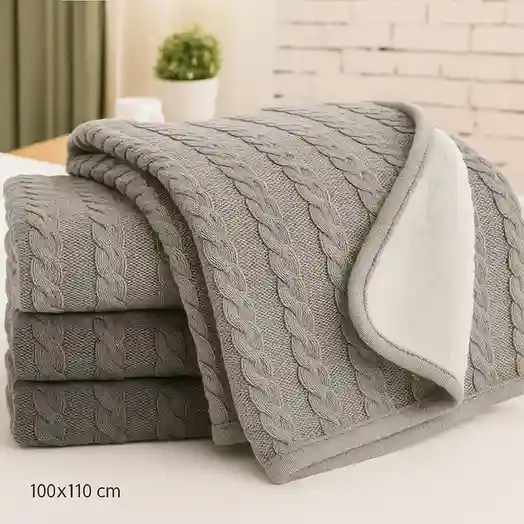 Patura tricotata pentru copii Aren 100×110 cm Gri