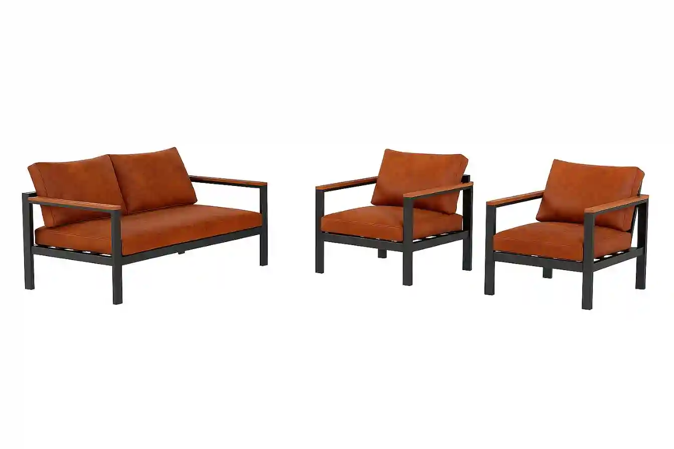 Set de mobilier de grădină MODERN 3 piese Maro