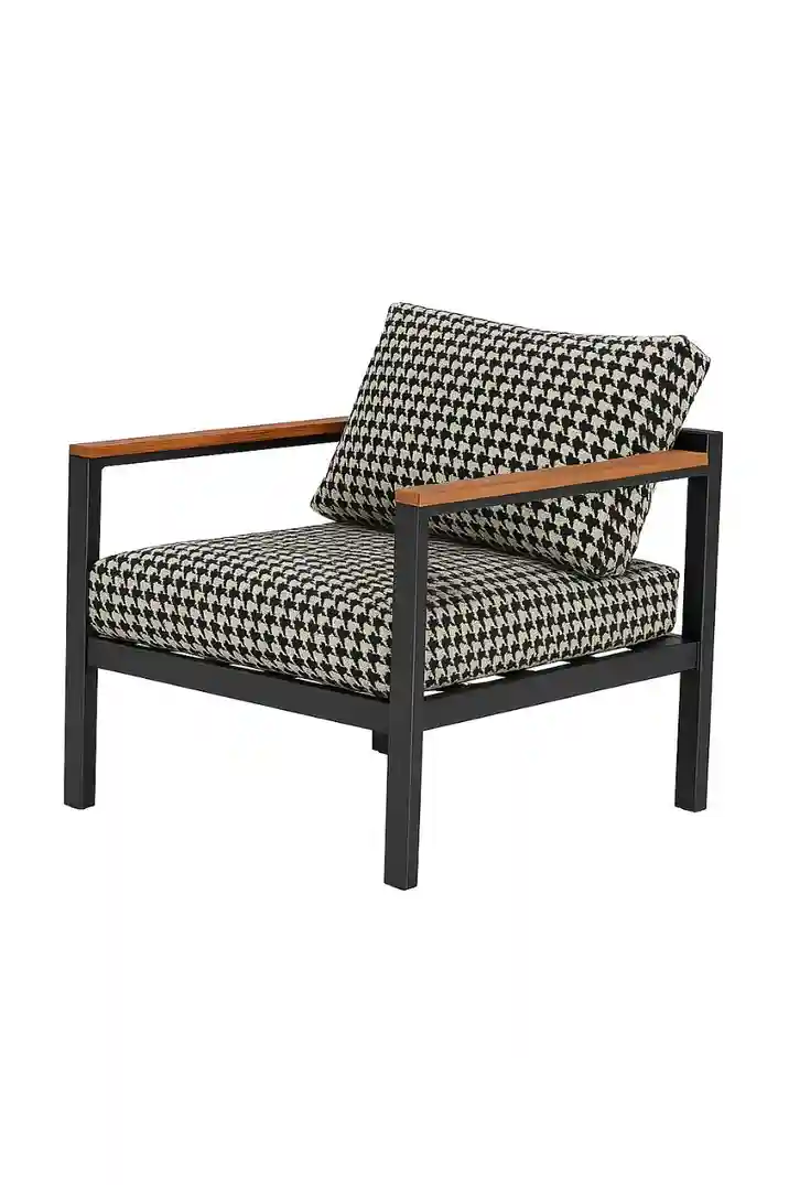 Set de mobilier de grădină MODERN 3 piese Alb & Negru