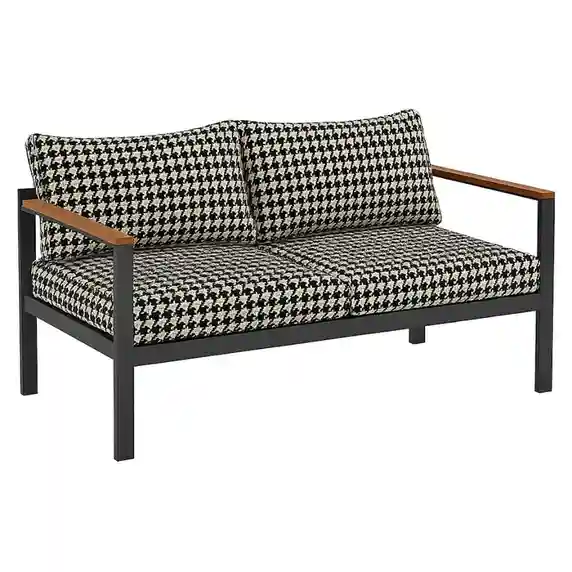 Set de mobilier de grădină MODERN 3 piese Alb & Negru