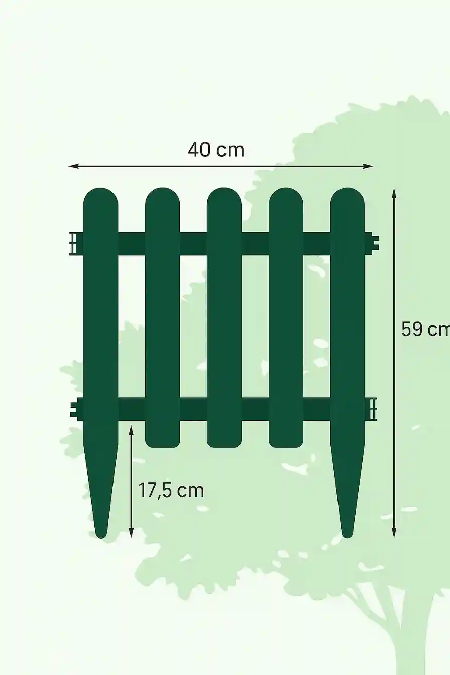 Декоративный садовый забор ISTANBUL Темно-зеленый № 2 (КОМПЛЕКТ 4 ШТ.)